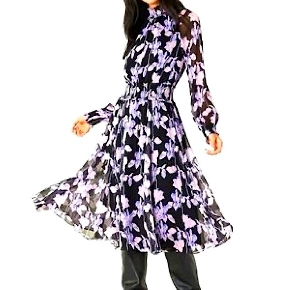 o.p.t Dresses & Skirts - O.P.T “On the Run Dress” Romantic Sheer Floral Midi S